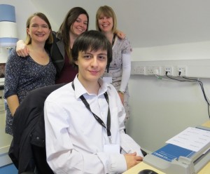 Apprentice Paul Slade with members of the Admin Team