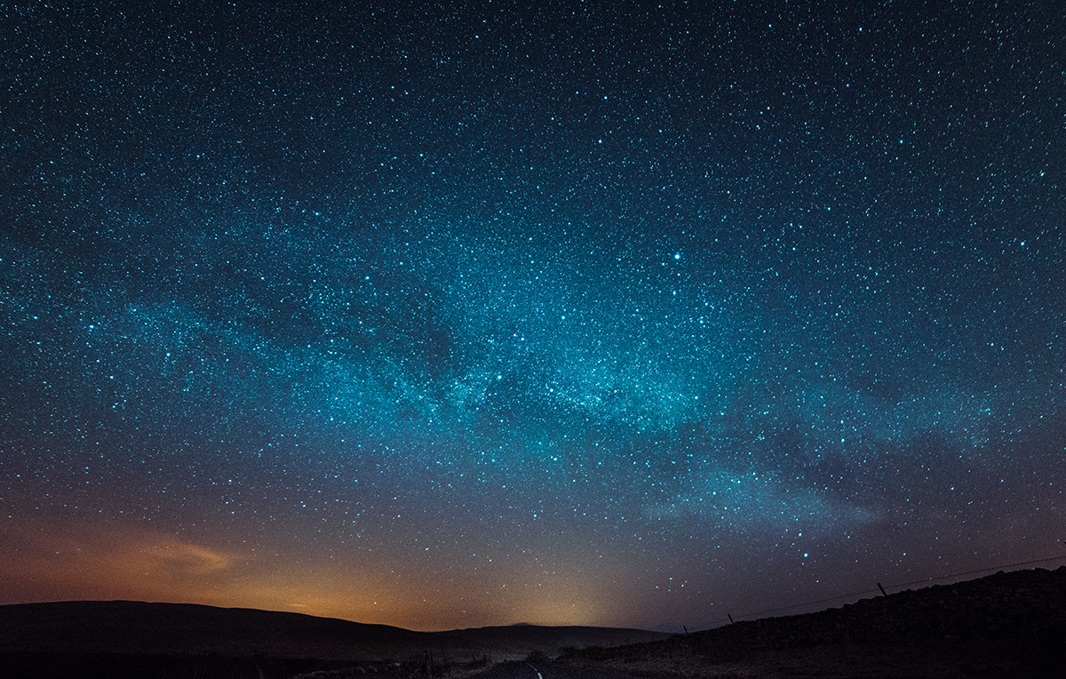 A dark night sky