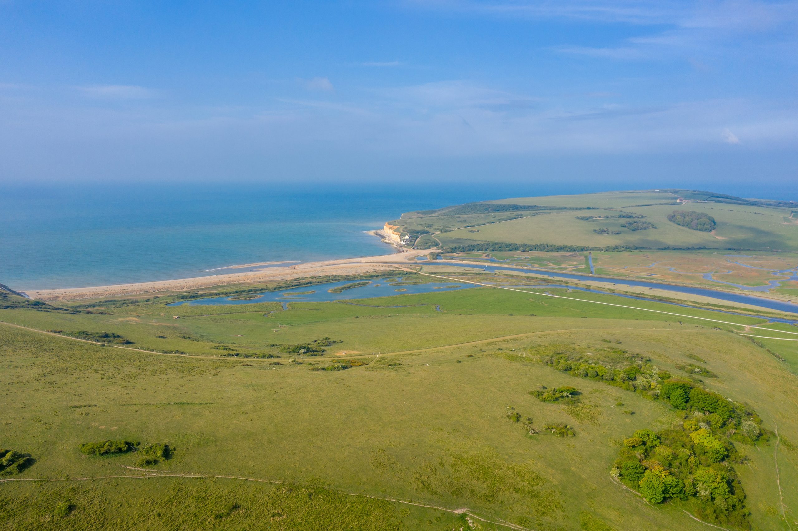 An aerial view of Cuckmere Haven