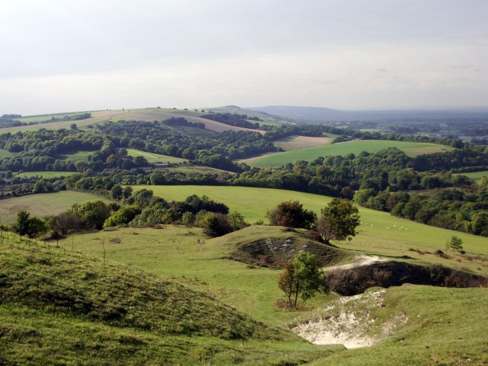 Landscape view from Chanctonbury Chalk Pits to Kithurst