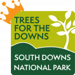Logo with a regal crown showing the Trees for the Downs campaign