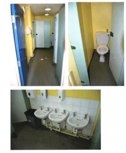 A collage of toilets looking old and tired