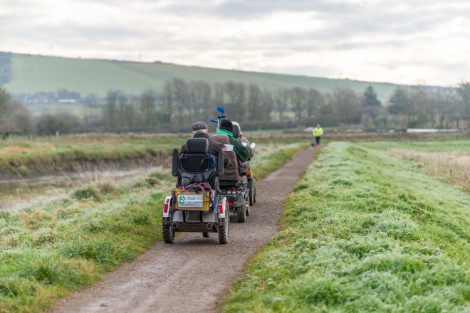 Bramber miles without stiles route and some of the disabled ramblers taking park